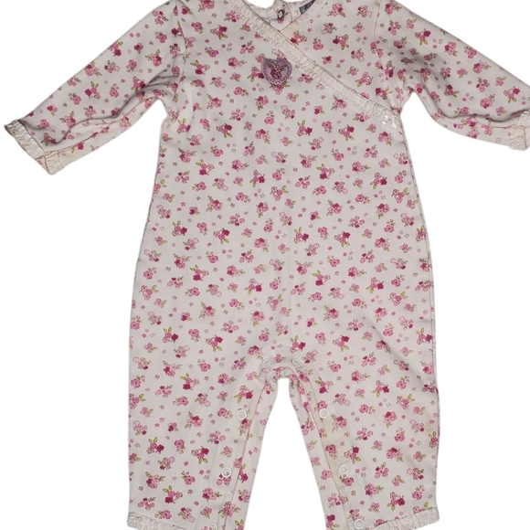Carter's Jumpsuit Romper White|Pink Floral Baby Girls 9 Months - Picture 1 of 5